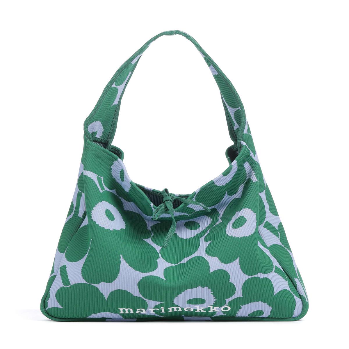 Marimekko Knitted Unikko Hobo bag dark green/blue