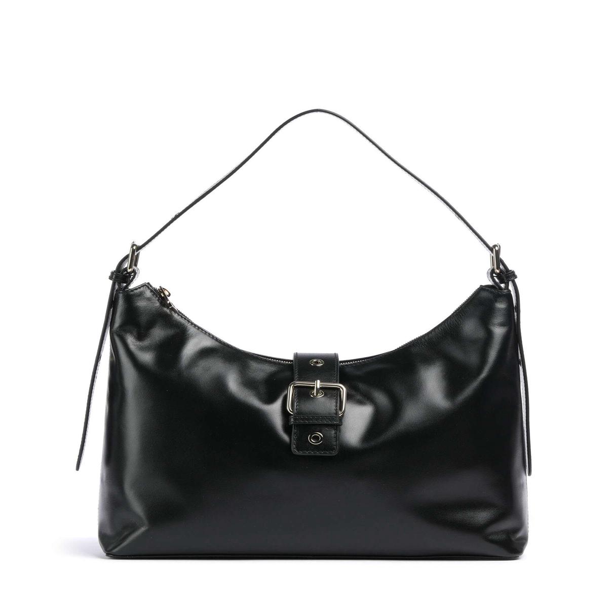 Nnoo Italian Leather Rio Buckle Hobo bag black