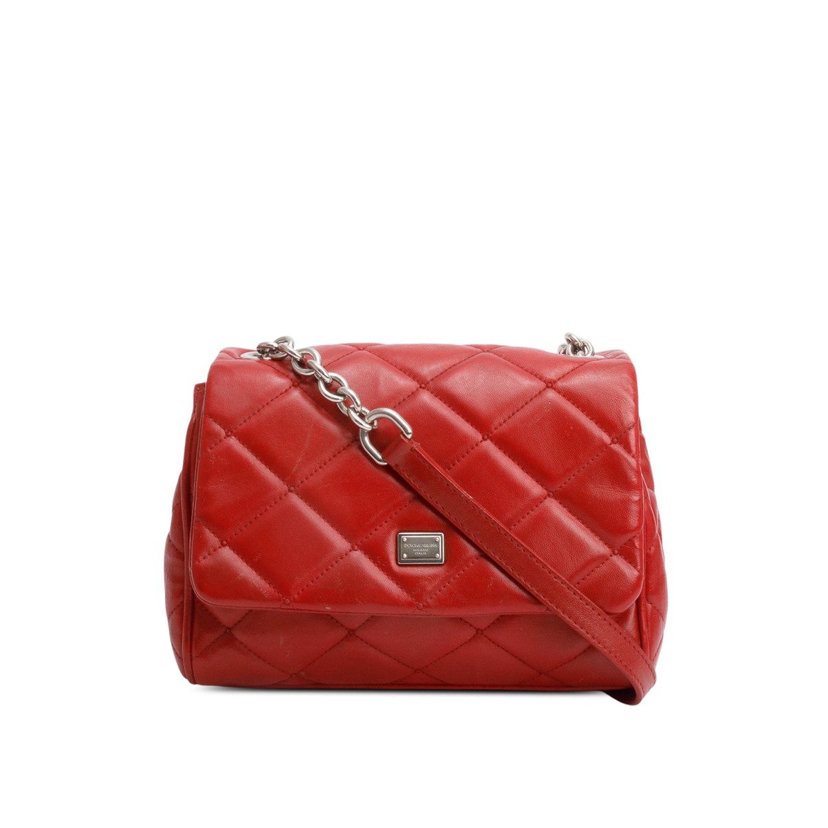 Dolce & Gabbana Red Quilted Calfskin Leather Miss Kate Crossbody Bag