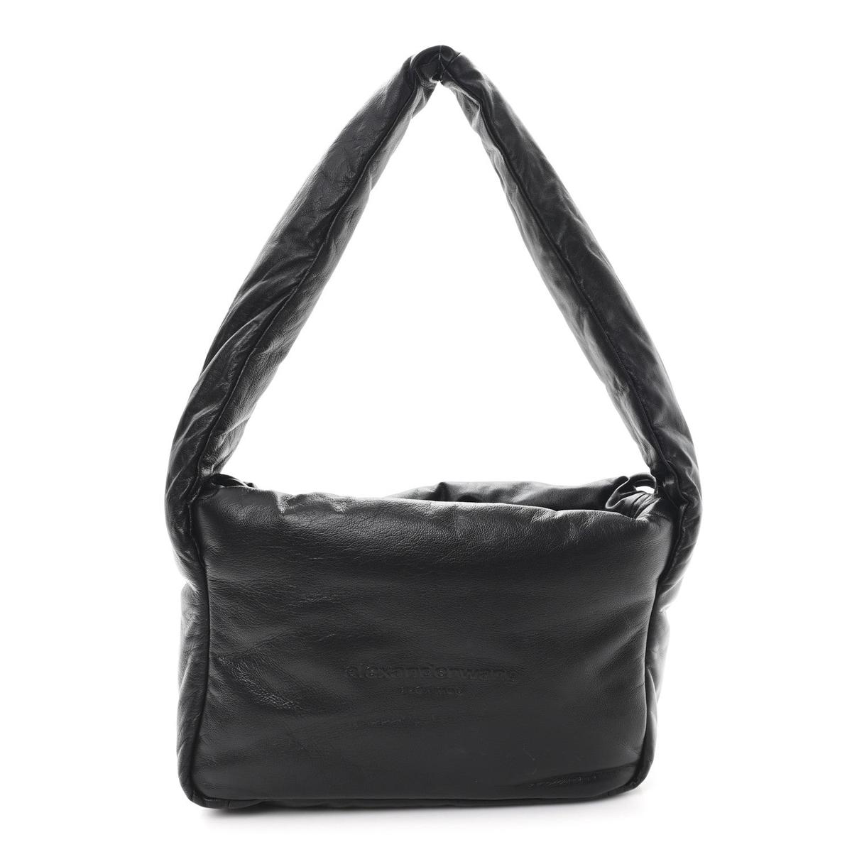 Lambskin Small Ryan Puffer Bag Black
