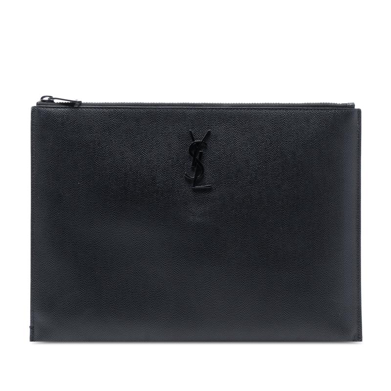 Saint Laurent Grain De Poudre Monogram Monochrome iPad Case