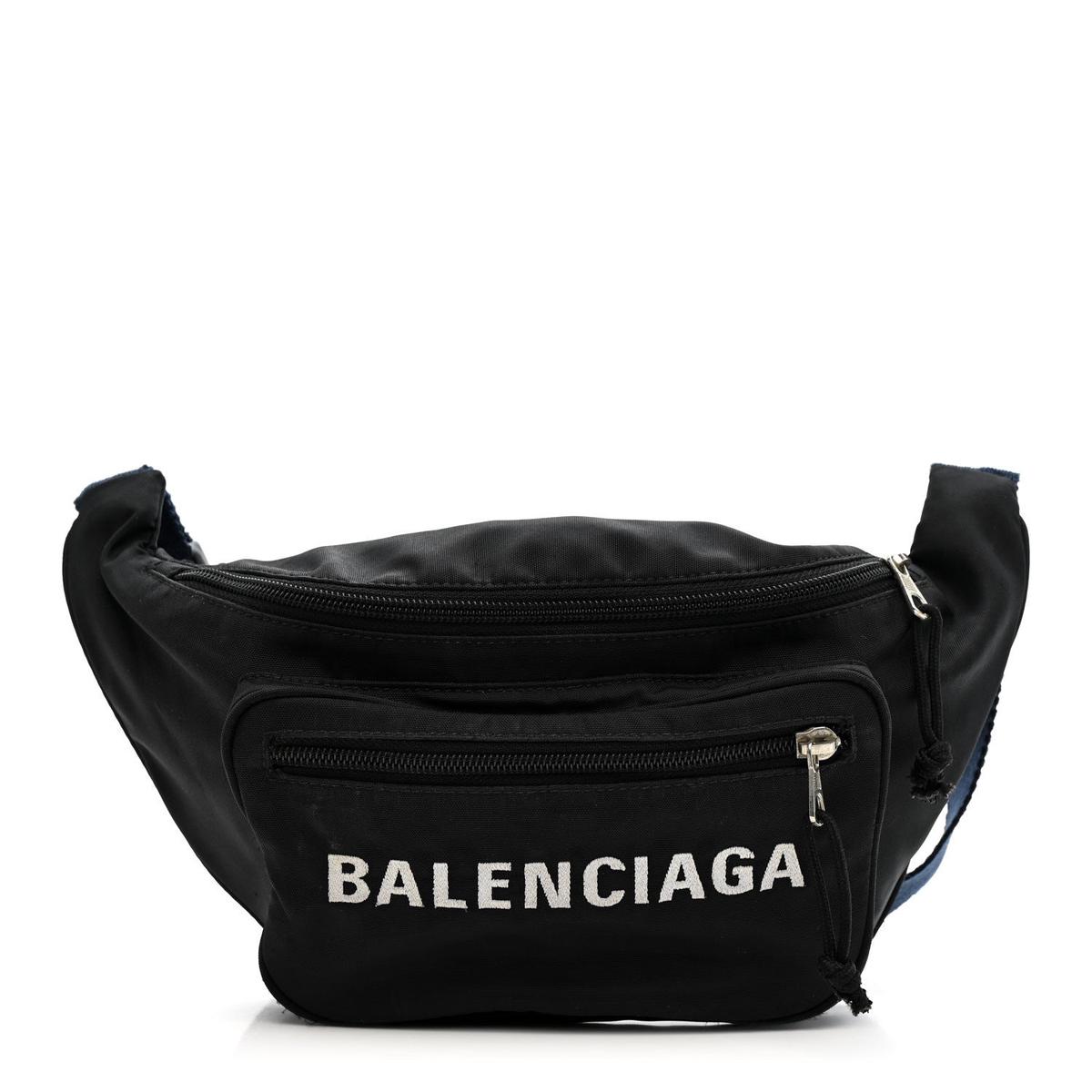 Recycled Sport Nylon Logo Embroidered Wheel Beltpack Black