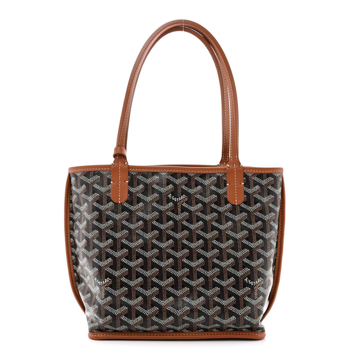 Goyardine Reversible Mini Anjou Black Gold