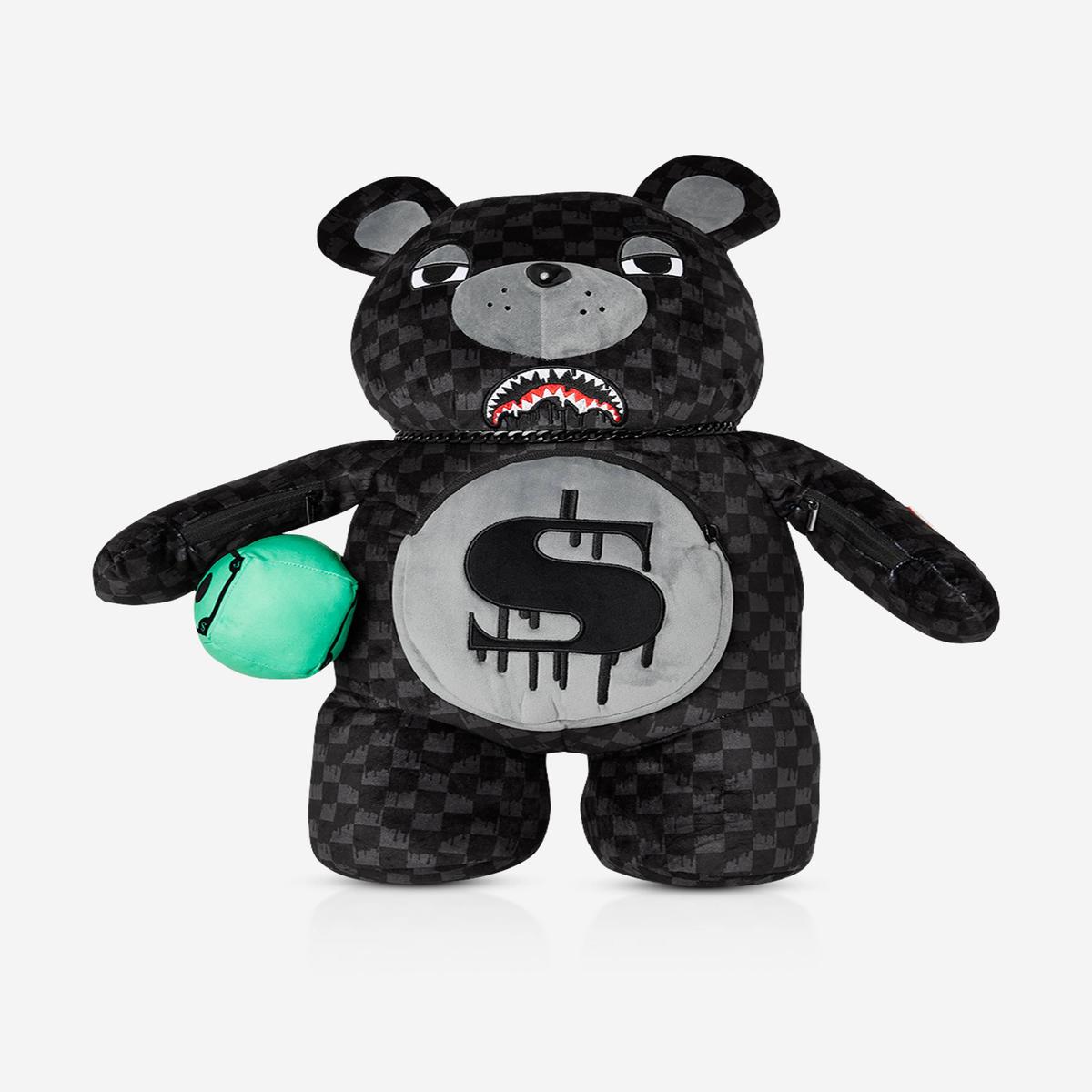 Sprayground Kids Dripping Sharks In Paris Moneybear Backpack in Black (63cm)