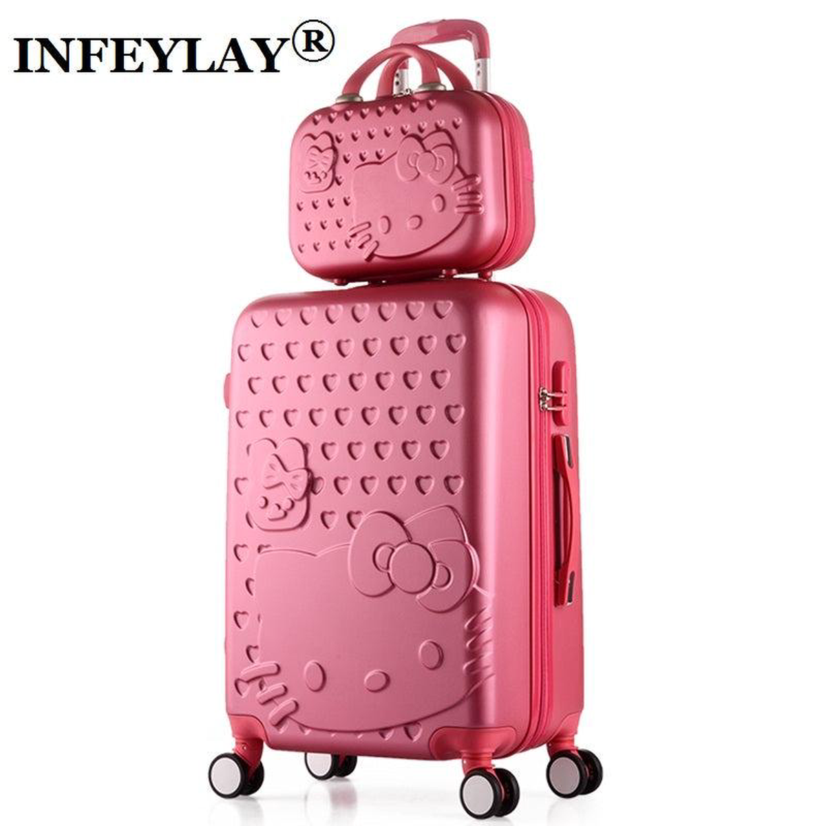 2PCSSET Lovely 148221 Cosmetic bag hello Kitty 20222428 inch girl students trolley case Travel