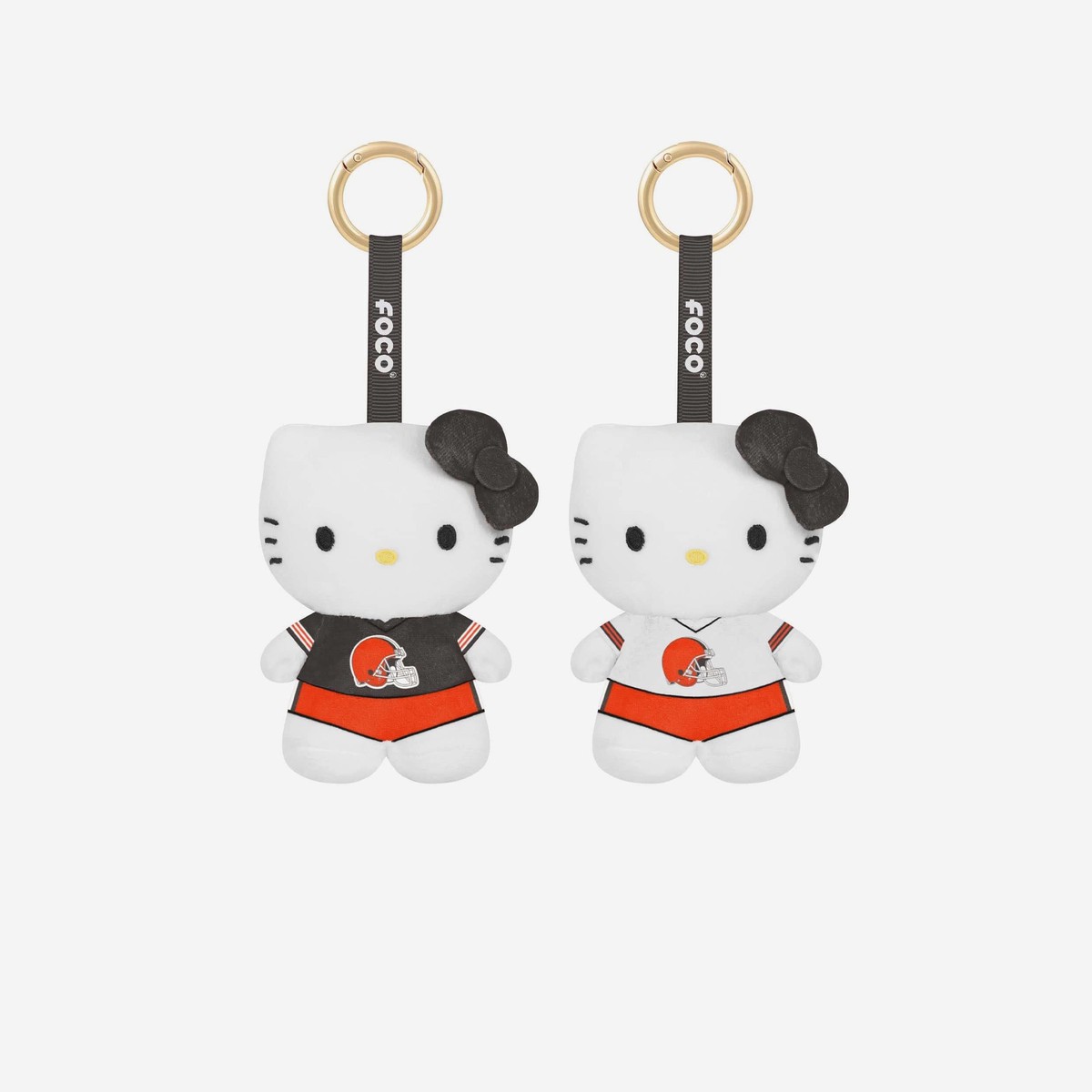Cleveland Browns 2 Pack Mini Plush Hello Kitty Bag Charm Keychain
