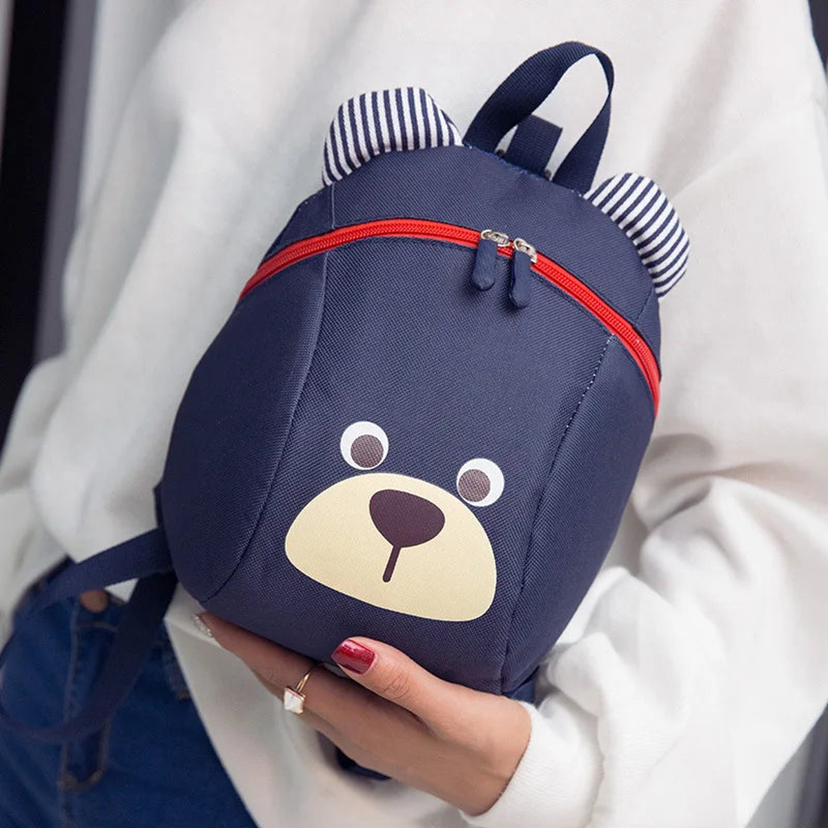 Girls Baby Kids Cartoon Backpack Leisure Zipper Canvas
