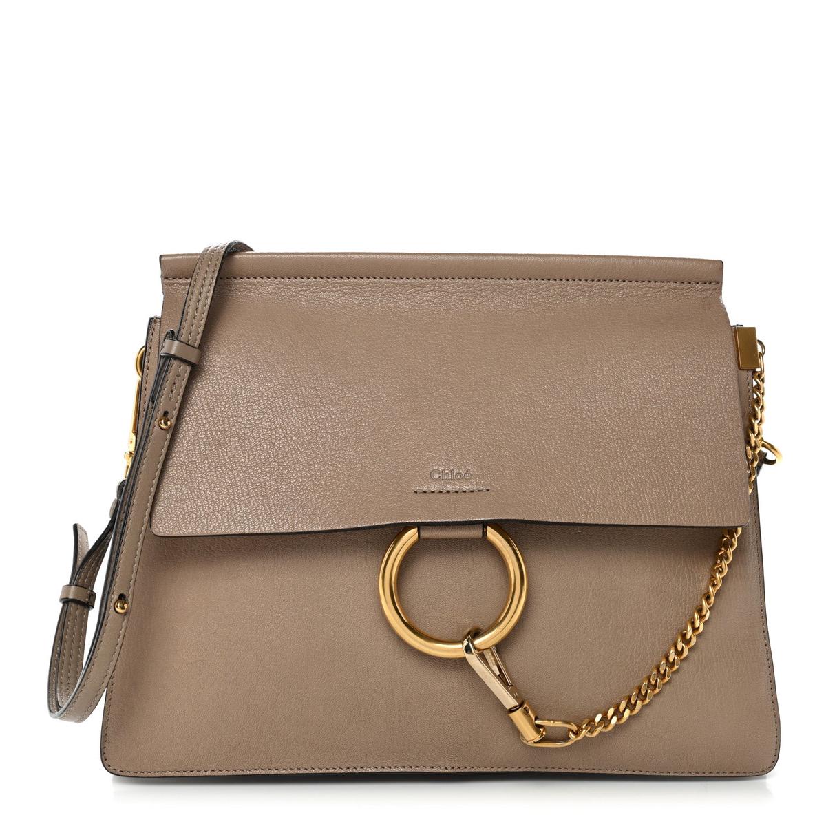 Goatskin Medium Faye Shoulder Bag Motty Grey