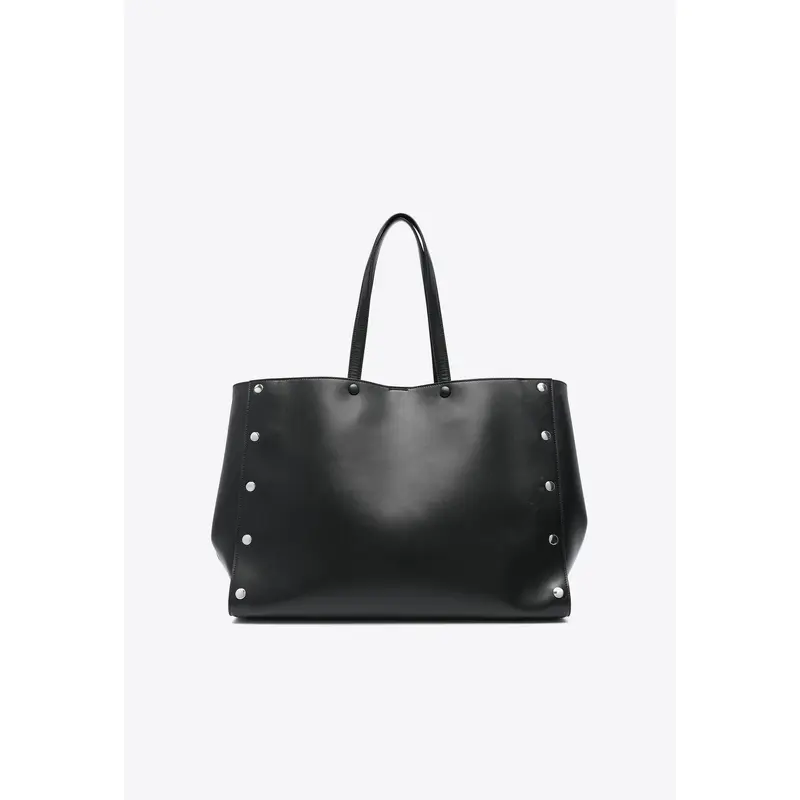 Large Faux Leather Studded Tote Bag