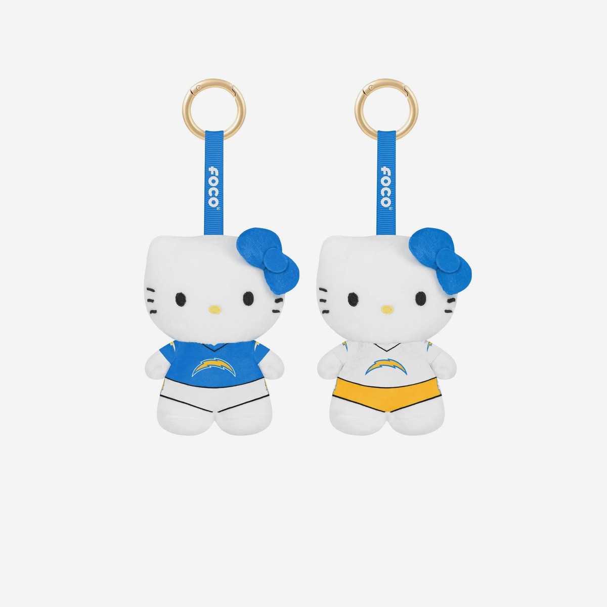 Los Angeles Chargers 2 Pack Mini Plush Hello Kitty Bag Charm Keychain