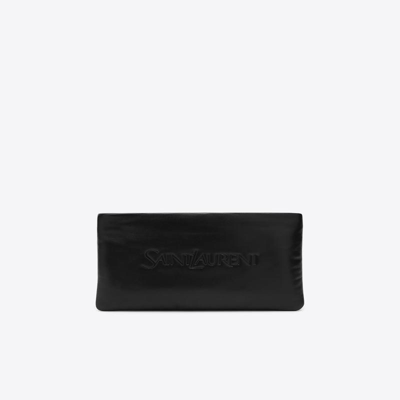 Padded Leather Pouch Bag