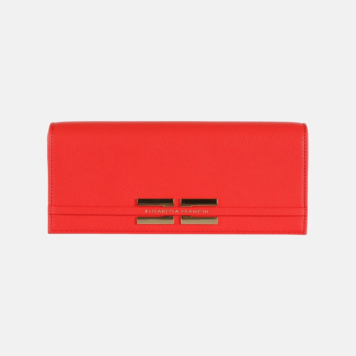 ELISABETTA FRANCHI Women's Red Clutch Bag with Logo
