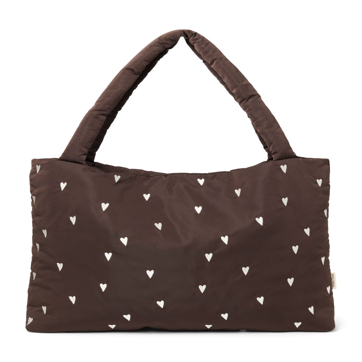 Puffy Mom Bag | Brown Hearts