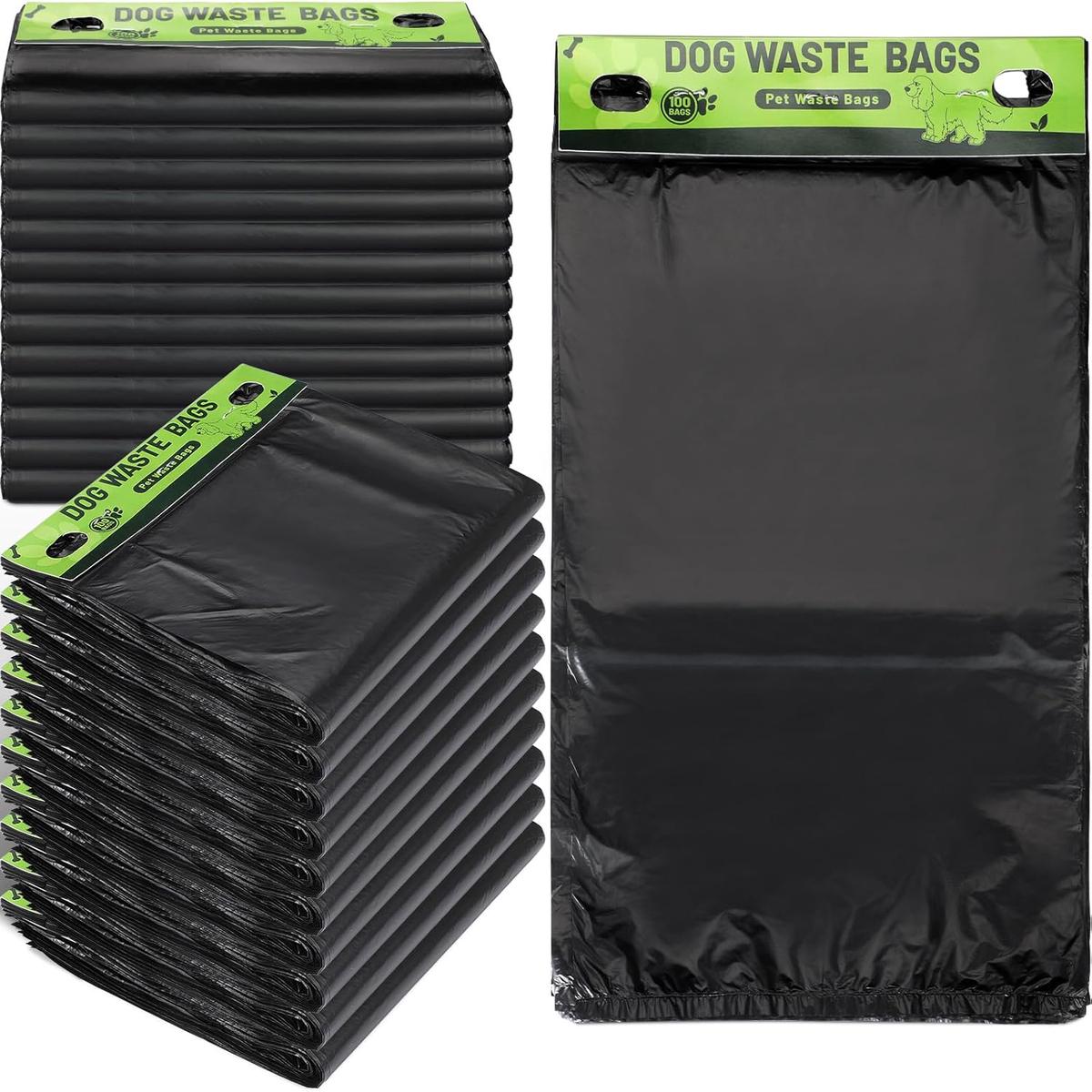 Ireer 5000 Pcs 50 Counts 5000 Pcs Header Bag Bulk Dog Pet Waste Bags Poop Easy Single Pull for Poop Dog Waste Station Fit Hang Hole Dispenser Home Outdoor (Black)