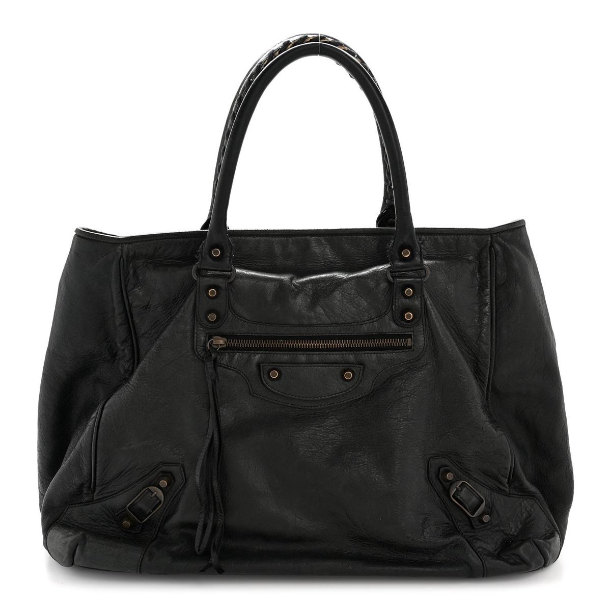 Agneau Classic Hardware Large Sunday Tote Black