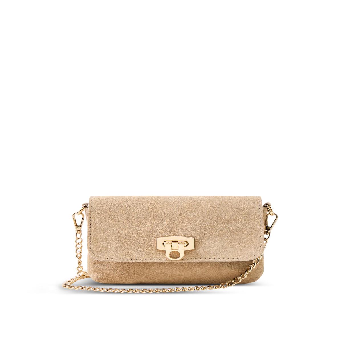 Art Venus Latchy Suede Crossbody Bag Tan
