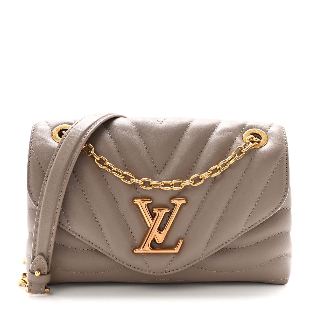 Calfskin LV New Wave Chain Bag Taupe