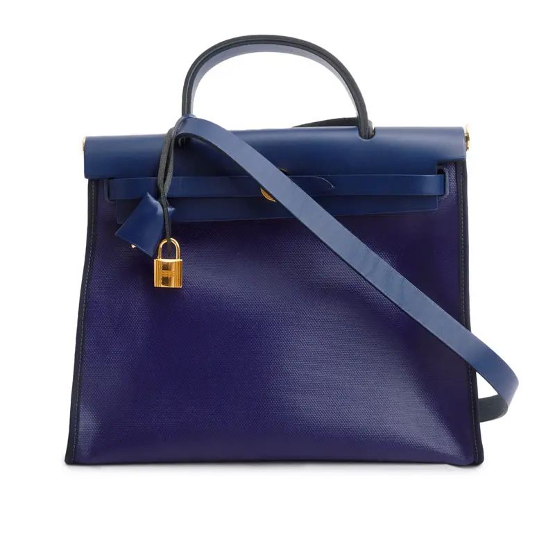 Hermes 2021 Bleu Saphir Toile H Bleu Encre Vache Hunter Berline Herbag Zip 31 PM w/ Pouch