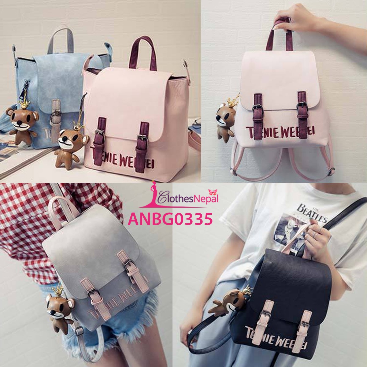 New college wind shoulder bag female ins super fire girl backpack