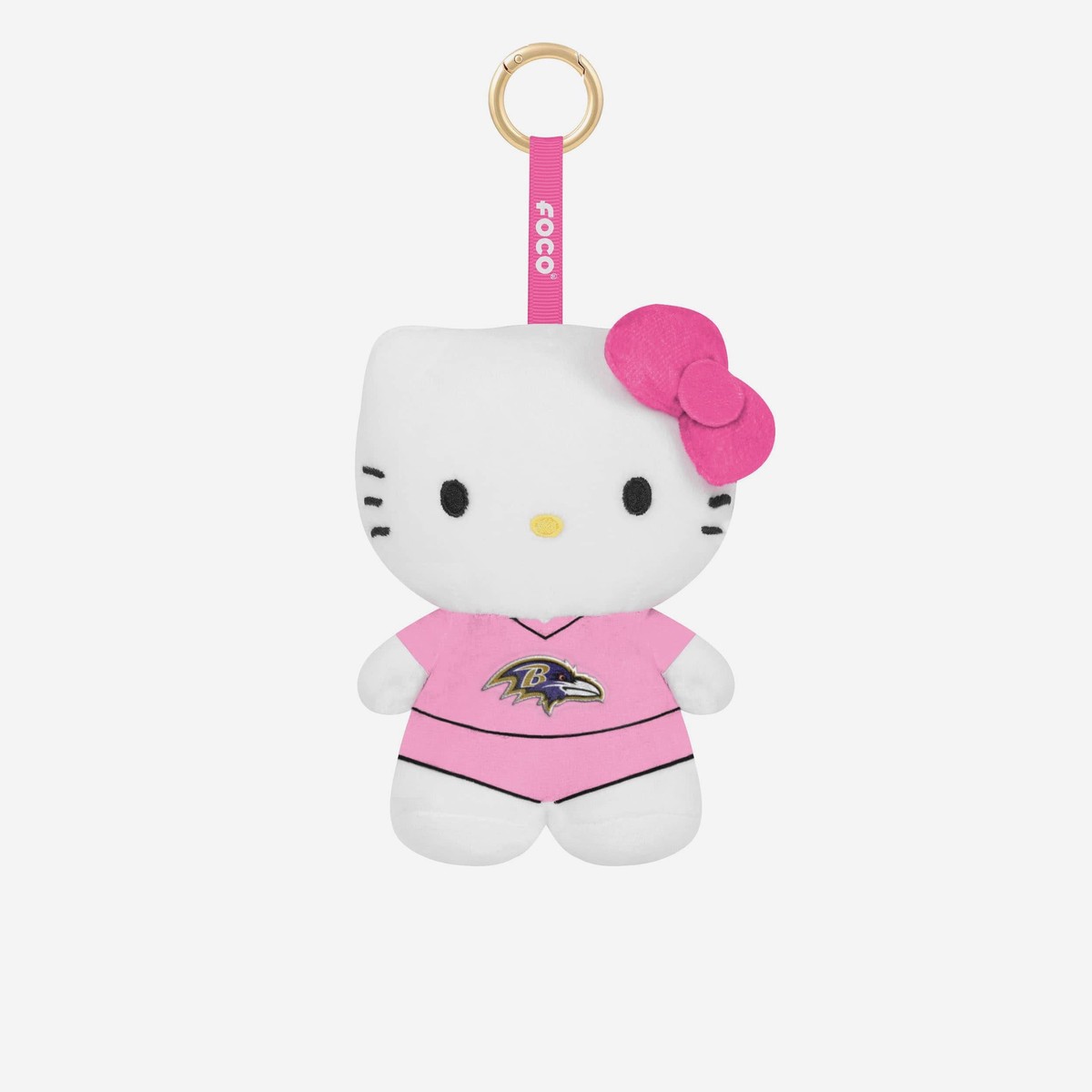 Baltimore Ravens Plush Hello Kitty Pink Bag Charm Keychain