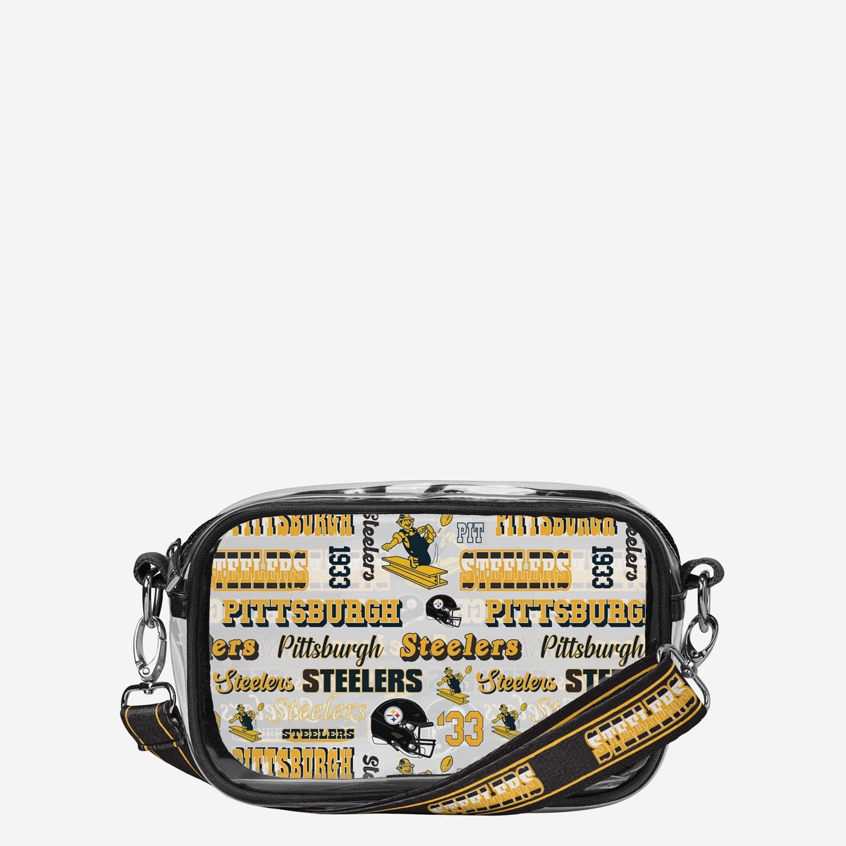 Pittsburgh Steelers Repeat Retro Print Clear Crossbody Bag