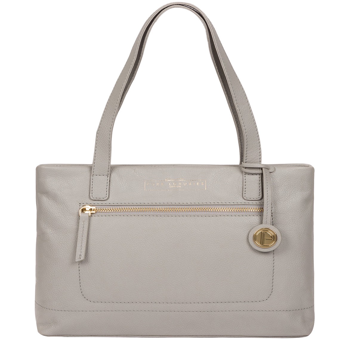 'Adley' Grey Leather Handbag