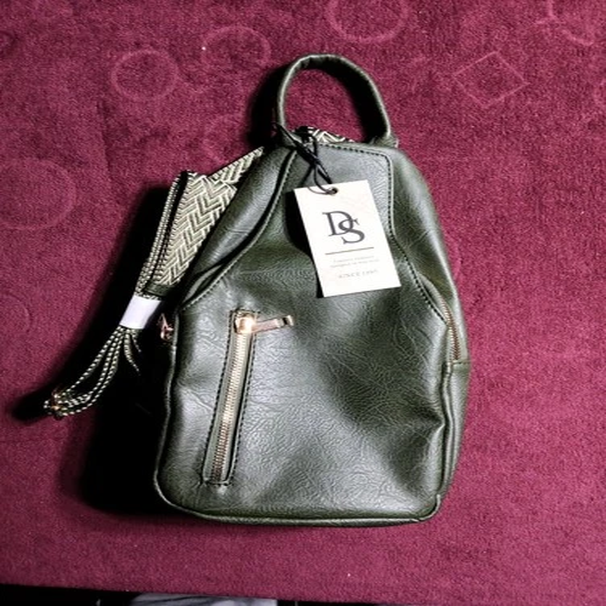 DS Bags Olive Green Shoulder Sling Bag Gold-Tone Hardware for Women Brand New