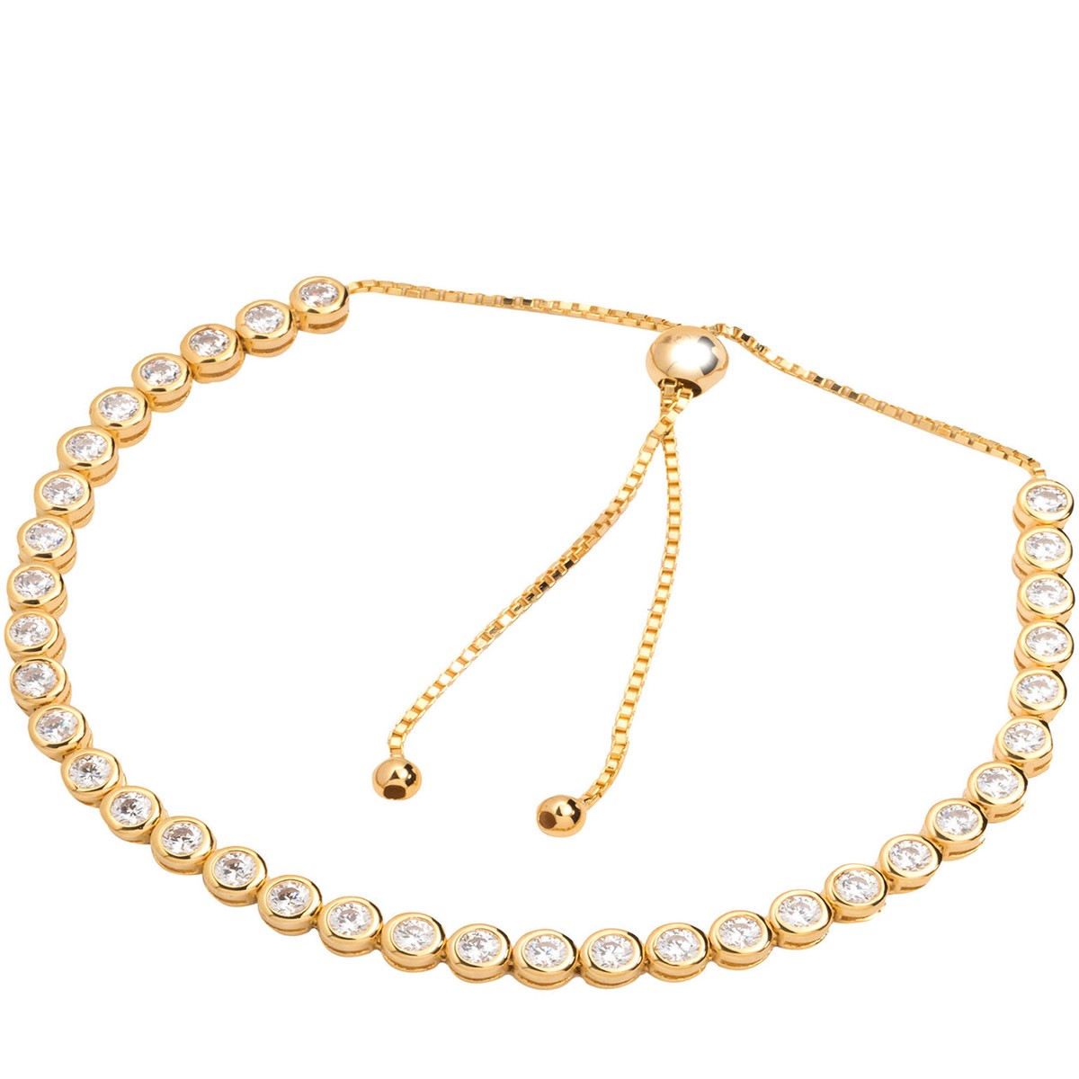 Gift Packaged 'Harriet' 18ct Yellow Gold Plated 925 Silver and Cubic Zirconia Bracelet