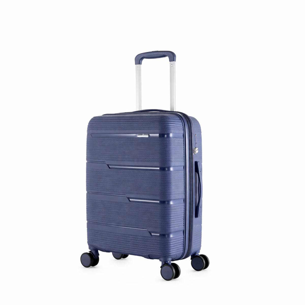 HT-13503 HT Trolley Case Blue Expandable Lightweight PP Hard Shell Luggage with TSA Lock