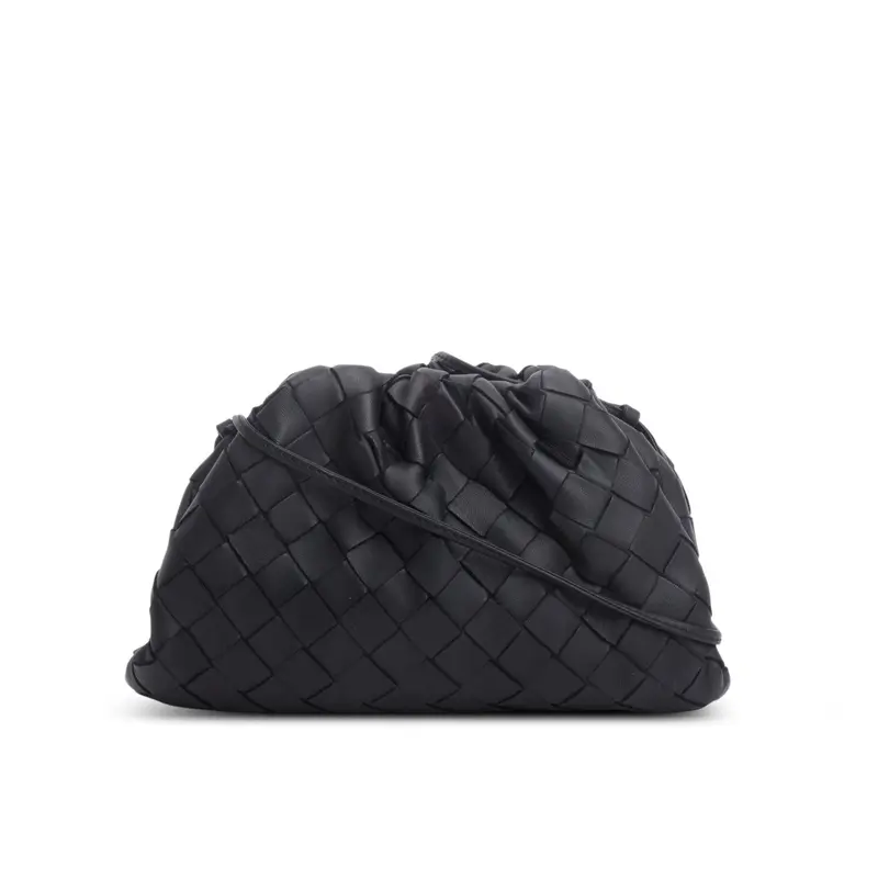 Bottega Veneta Blsck Calfskin Intrecciato Leather The Mini Pouch