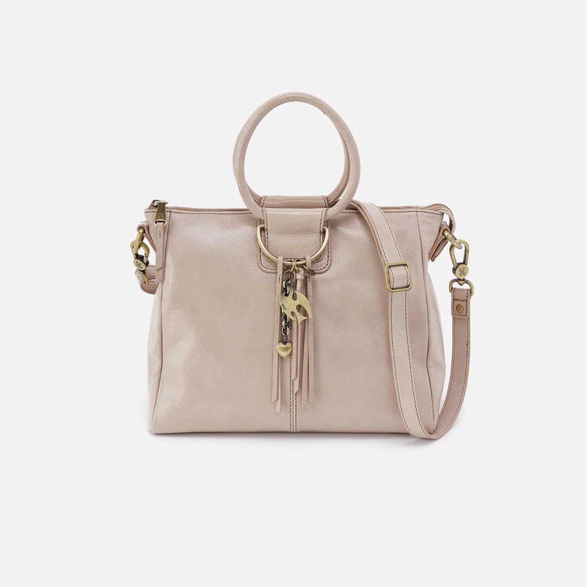 Hobo - Sheila Medium Satchel - Aniline Gloss Leather Stone Gloss