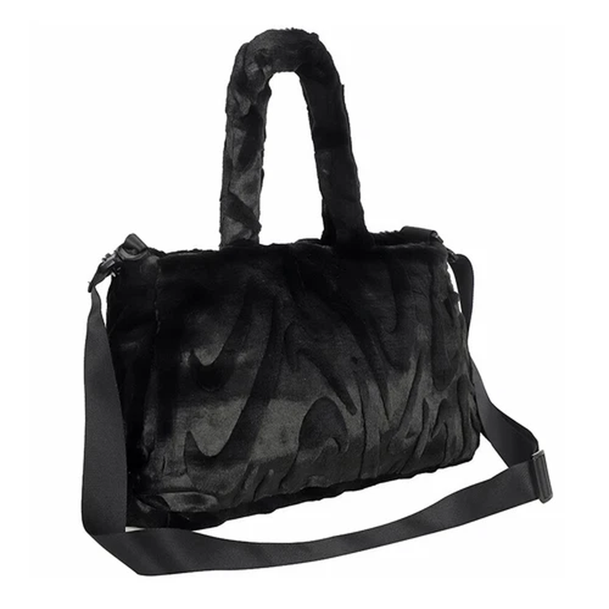 Nike Sportswear Faux Fur Tote Bag Women's Sports Casual Bag Black NWT FZ1323-010