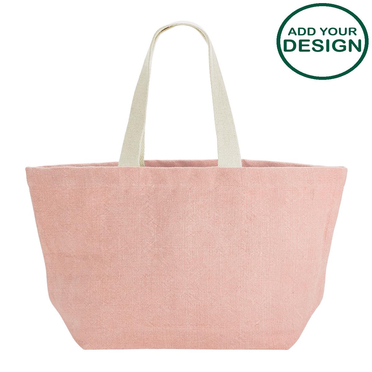 Westford Mill - Soft washed jute beach bag - Blossom - Add Your Design/Logo