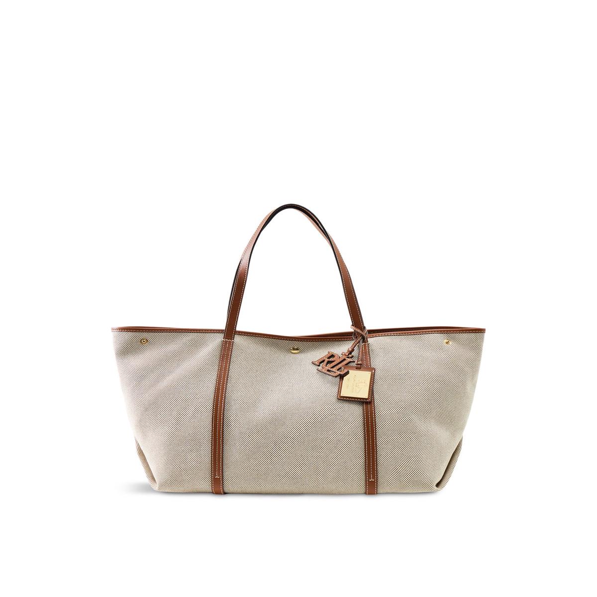 Emerie Extra Large Leather Tote Bag Beige - Natural_Lauren Tan/Lauren Tan
