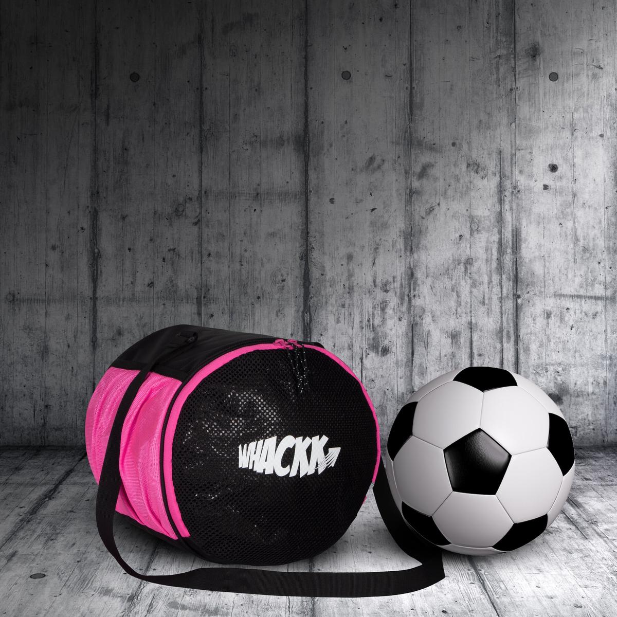 Kick Soccer Pink Black Football Equipment Bags|Basketball Volleyball Bags |Adjustable Strap Backpack |Easy Access Pocket Mesh Bottle Holders | Ball Bag |Kitbag |Bag Whackk | Kibi Sports