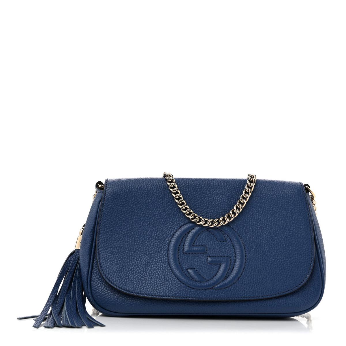 Pebbled Calfskin Medium Soho Flap Crossbody Caspian