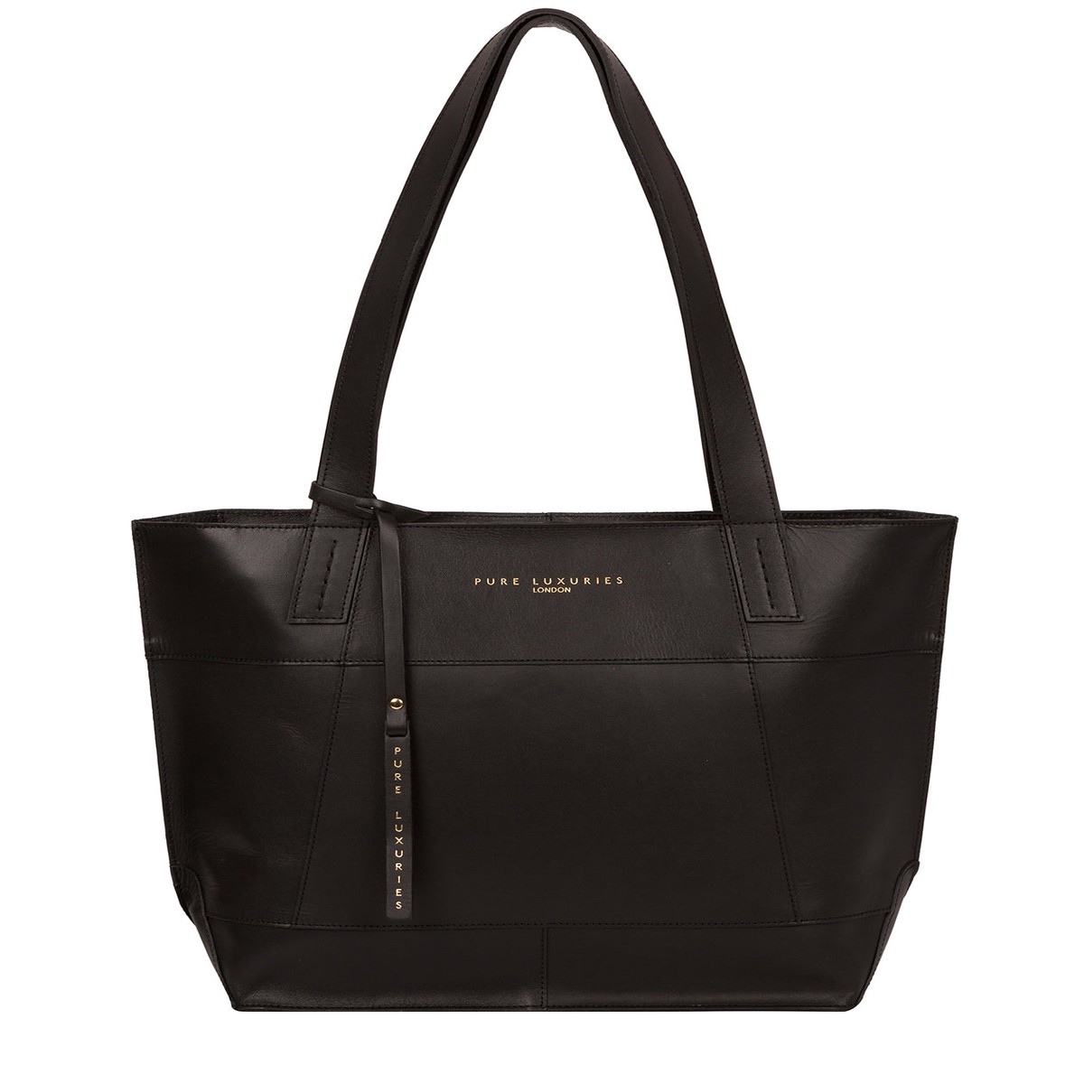 'Portslade' Jet Black Vegetable-Tanned Leather Tote Bag