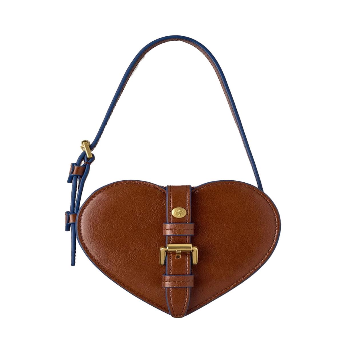Roxanne Mini Heart Bag (Oak-Pigment Blue)