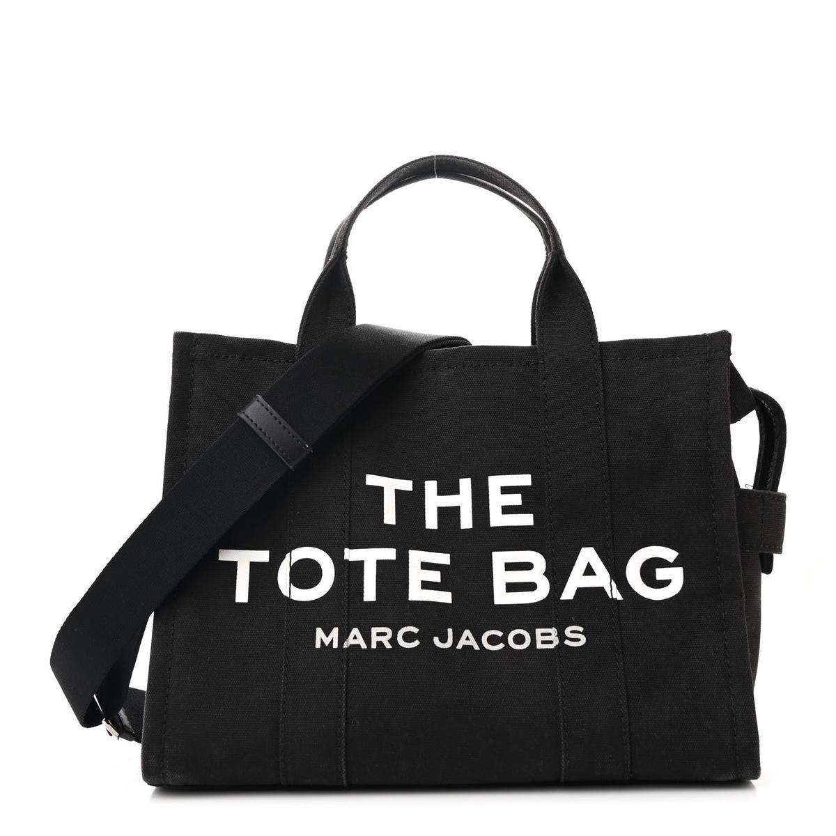 Cotton Canvas Medium The Traveler Tote Bag Black