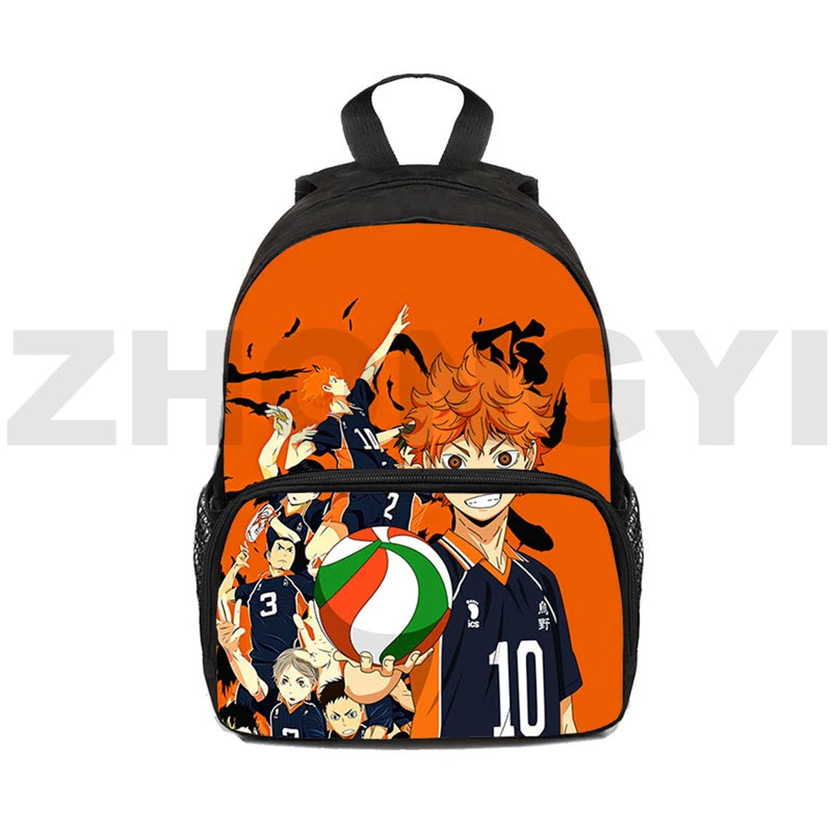 Haikyuu 3D Print Backpack for Kids, Karasuno School Bag, Teen Girls Bookbag
