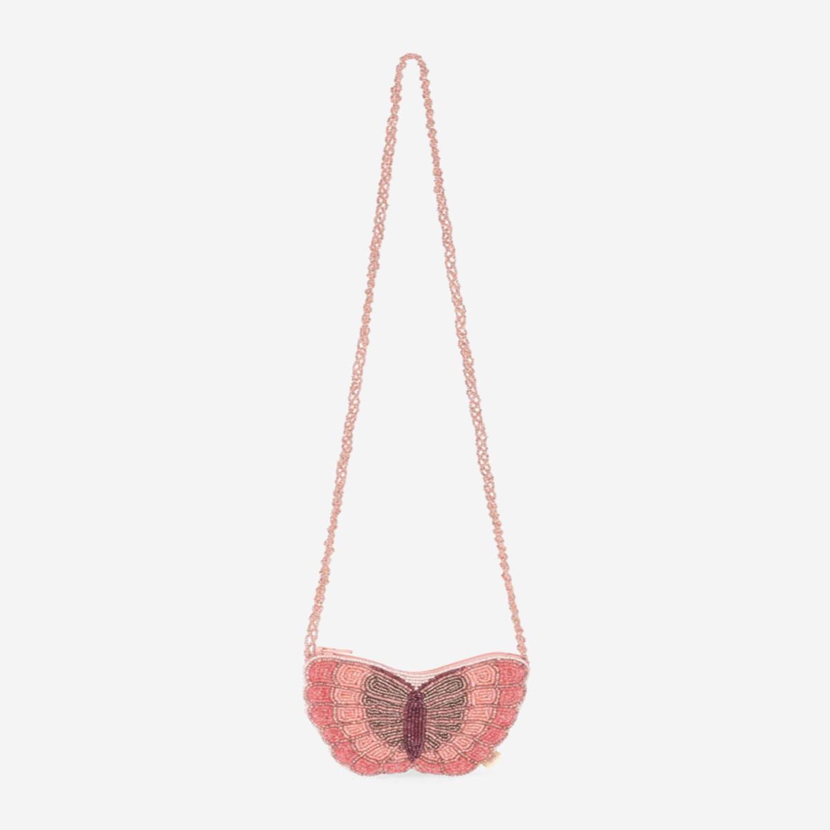Konges Sljd Girls Butterfly Beaded Bag in Pink