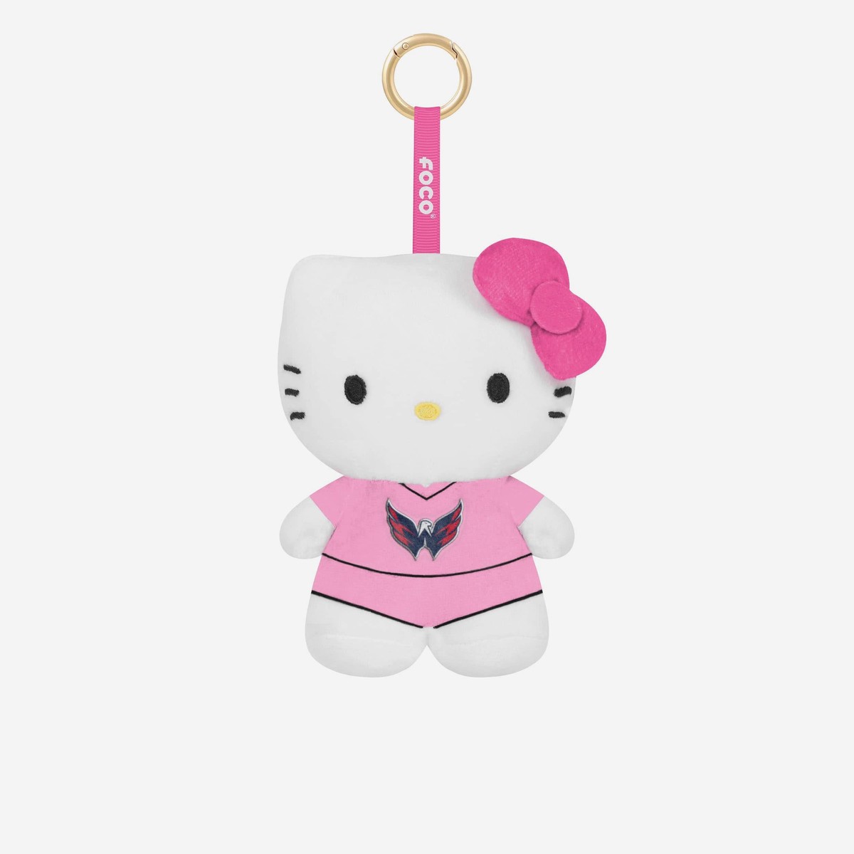 Washington Capitals Plush Hello Kitty Pink Bag Charm Keychain