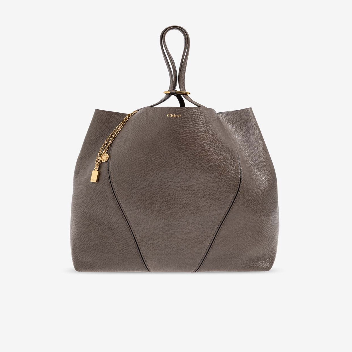 Large Spin Leather Tote Bag