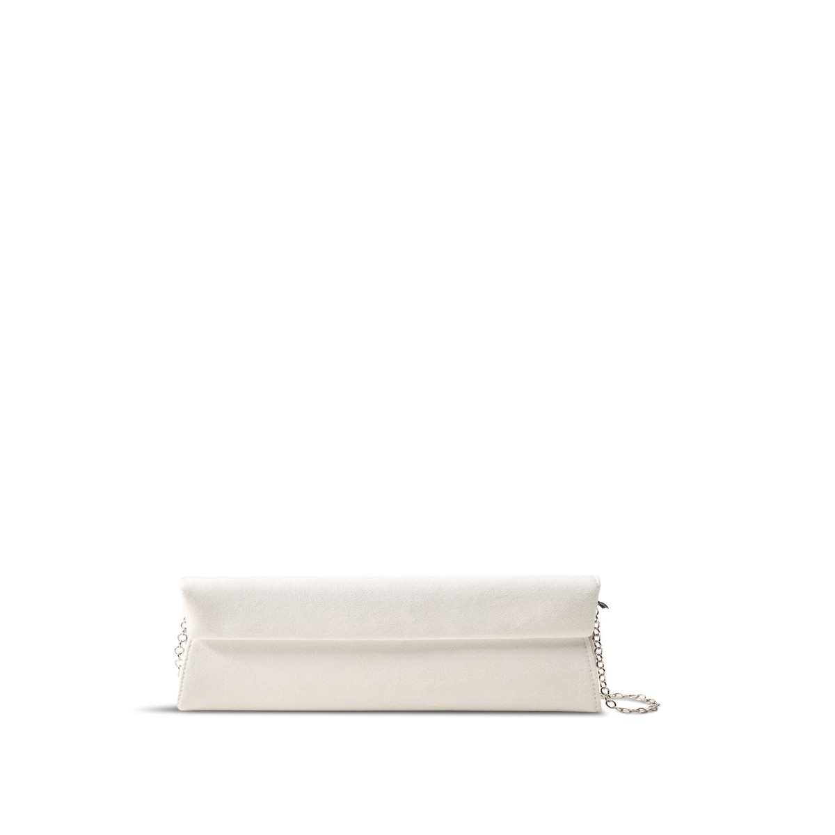 Suede Foldover Clutch Ivory