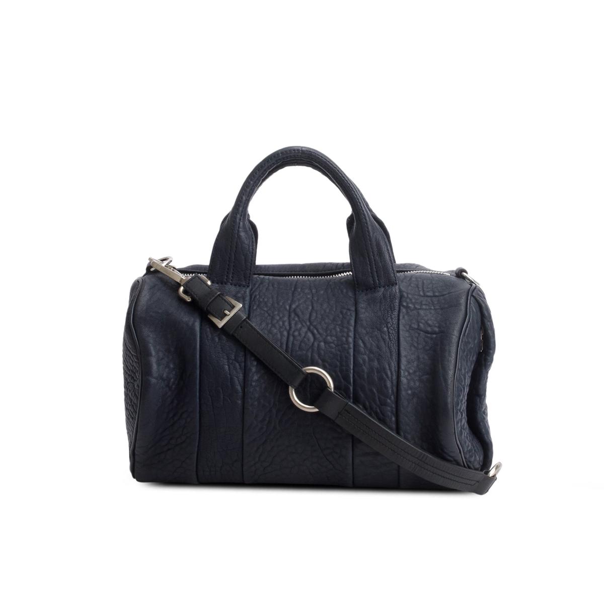 Alexander Wang Navy Pebbled Lambskin Rocco Bag w/ Strap