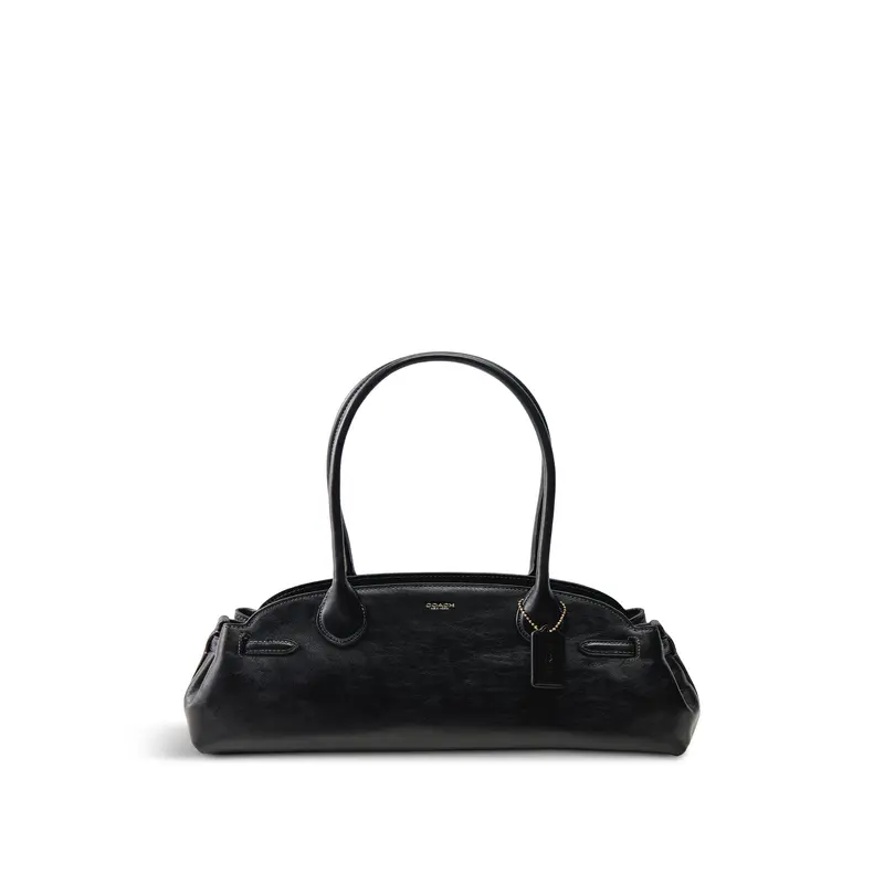 Glazed Leather Empire Carryall 34 Black