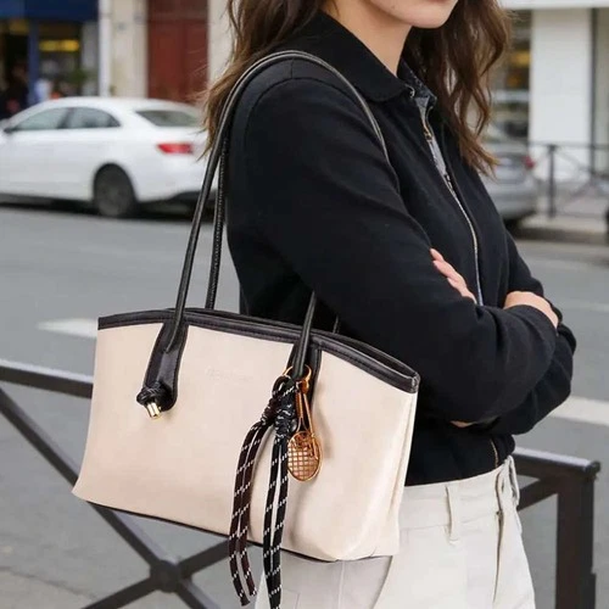 Women Vintage PU Leather Tote Bag Underarm Shoulder Crossbody Bags Purse Handbag