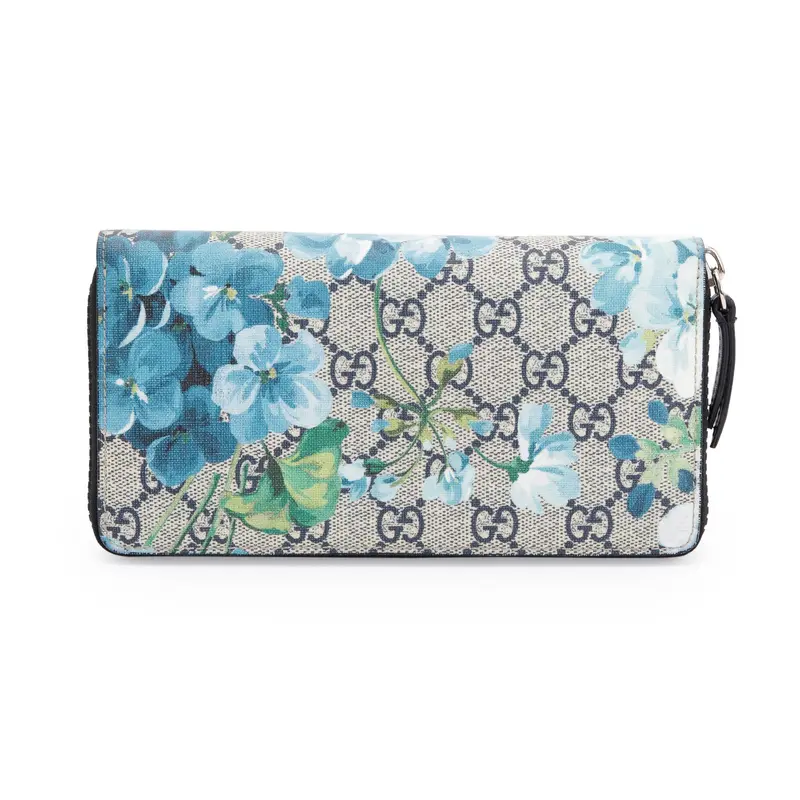 Gucci GG Supreme Blooms Zip Around Wallet
