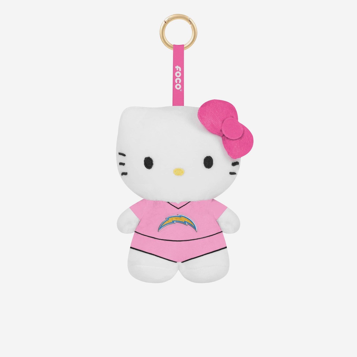 Los Angeles Chargers Plush Hello Kitty Pink Bag Charm Keychain