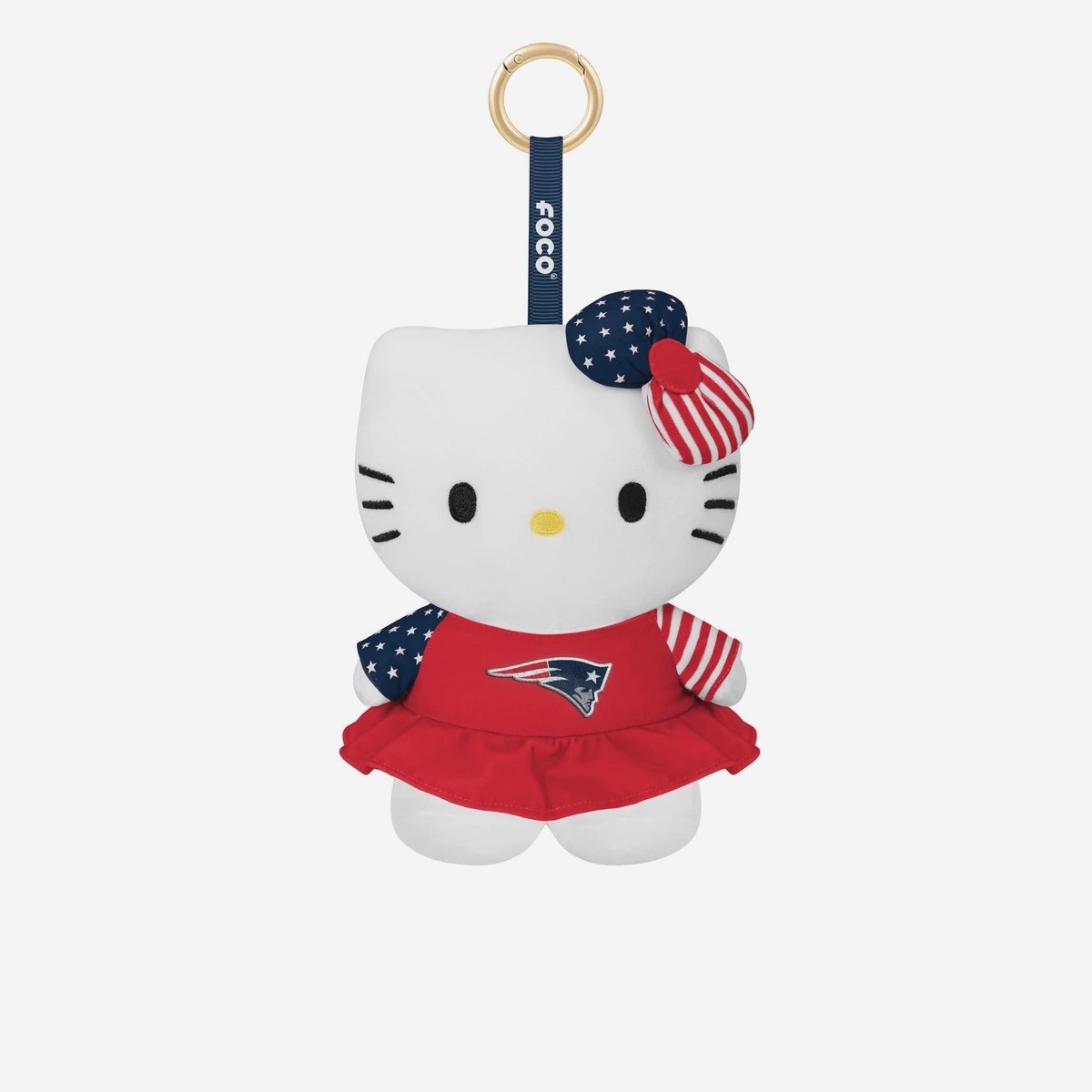 New England Patriots Americana Plush Hello Kitty Bag Charm Keychain